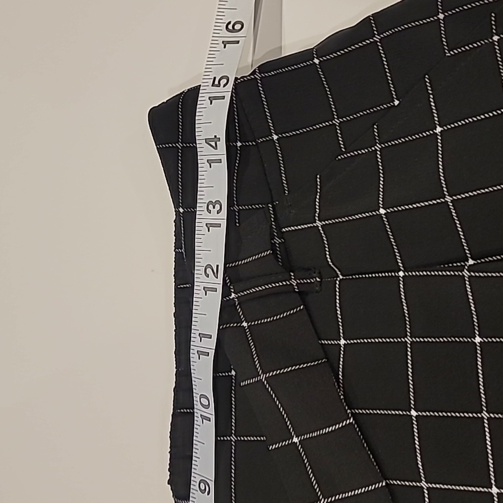 Maison Jules Wide Leg Windowpane Capris Black White 6 - Picture 10 of 12